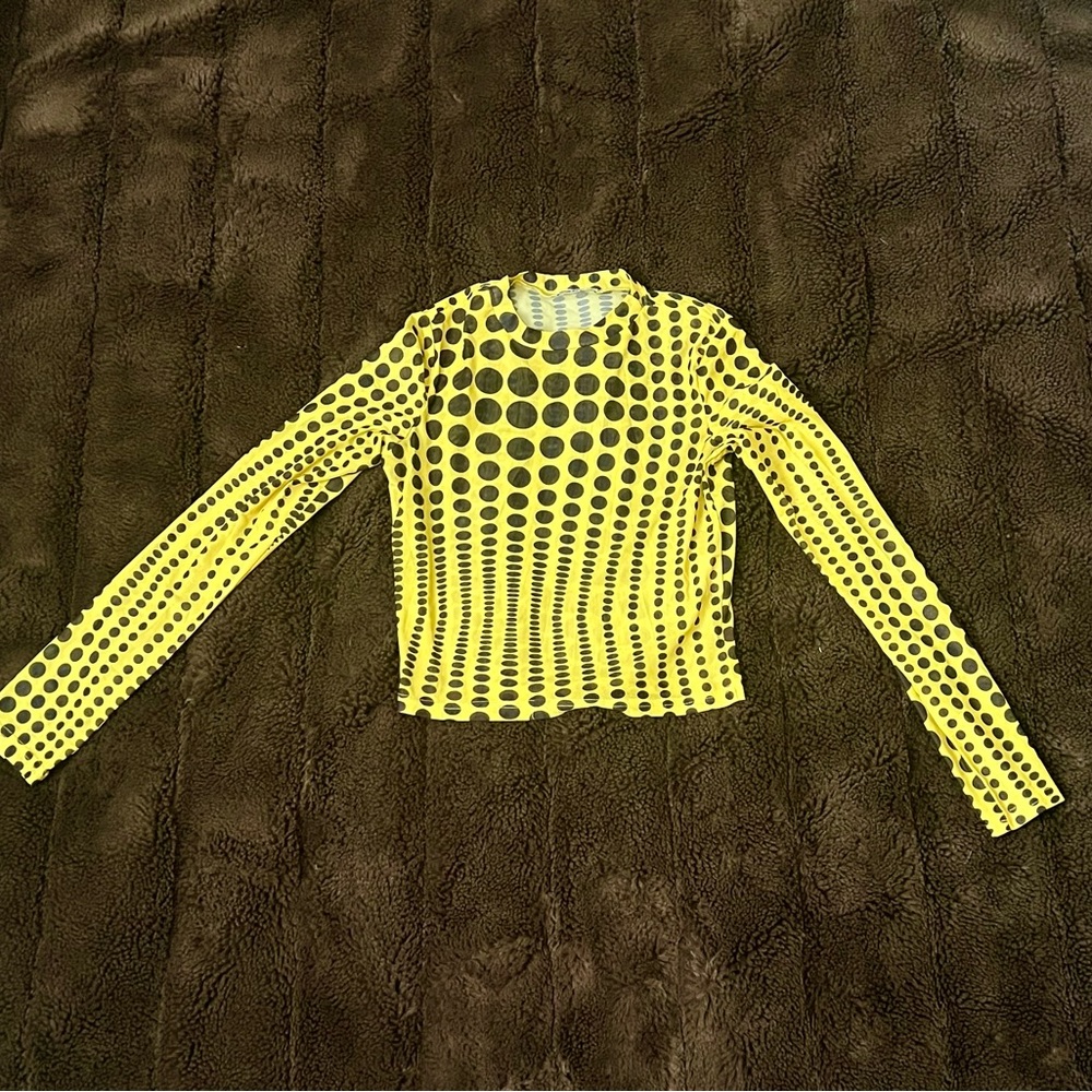 Edgy pokadot sheer top